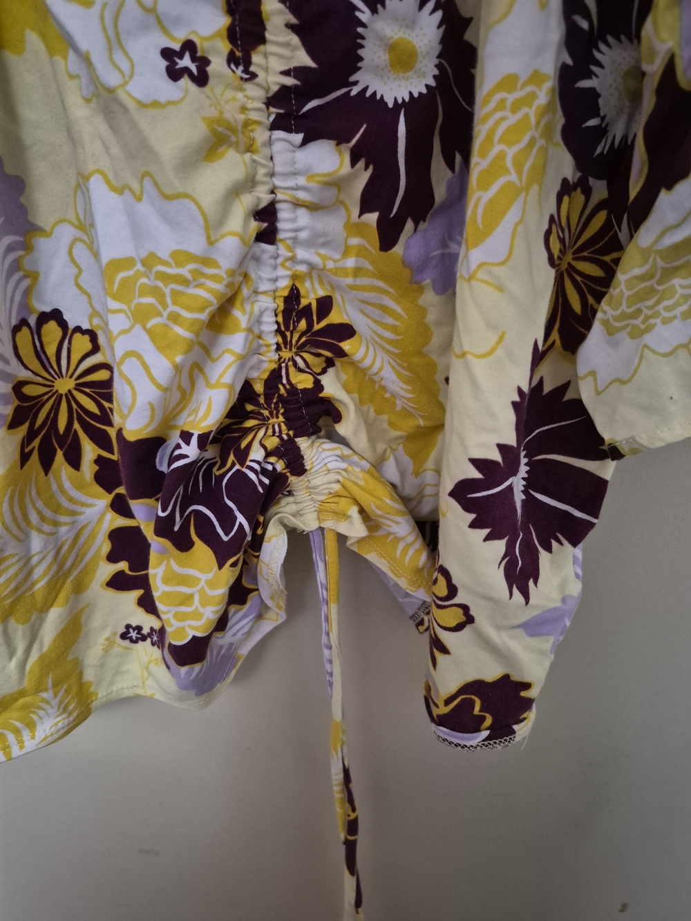 Maeve Yellow, Purple & Brown Floral Tie-Front Crop Top - Picture 4 of 4